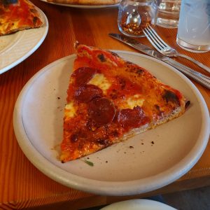 Sicilian oregano pizza with Salami from Lovely's Fifty Fifty